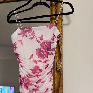 Macy's Pink Floral Midi Dress
